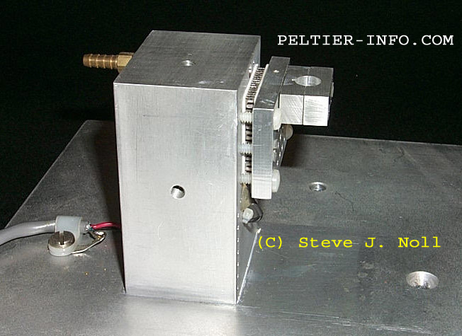 Image of a Peltier-cooled fixture for testing semiconductor devices.